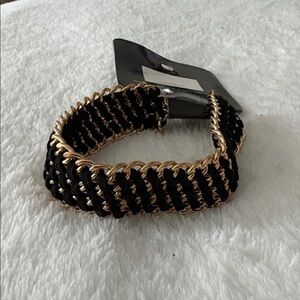 Black and Gold Woven Bracelet